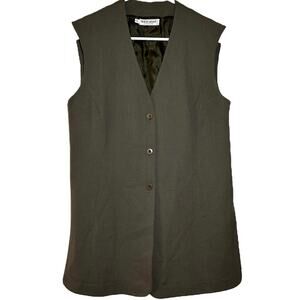 Giorgio Armani Blazer Vest 100% Wool Sleeveless Three Buttons Brown 42 8